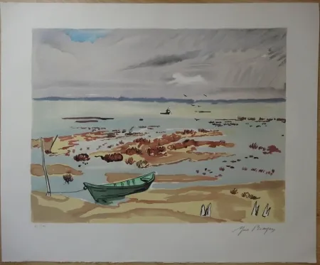 Litografia Brayer - Plage en Bretagne