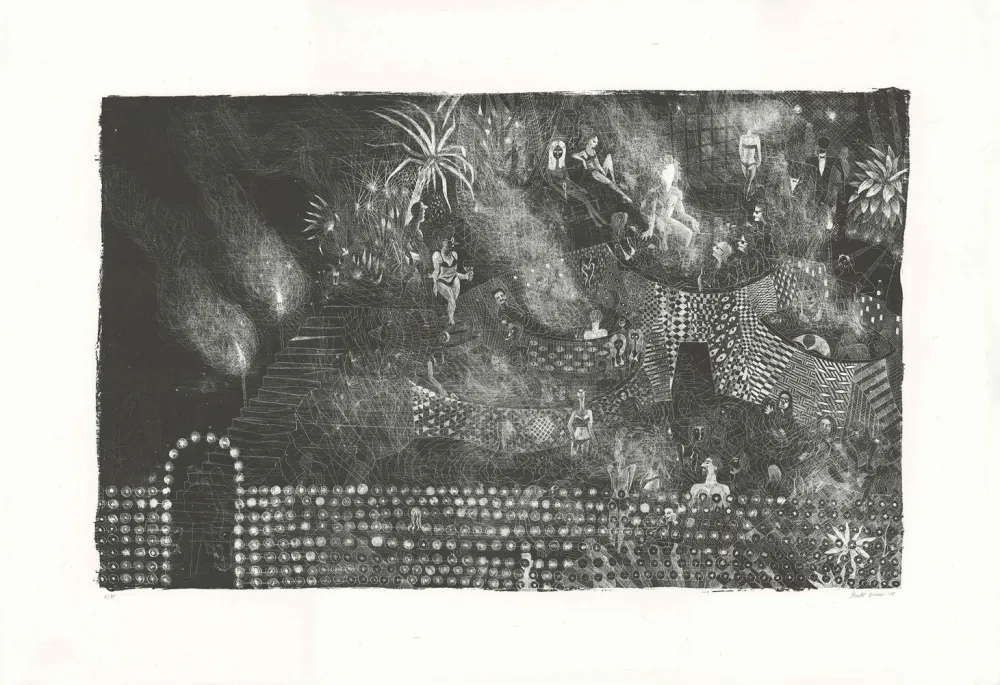 Litografia Brecht Evens - Piscine des Rigoles