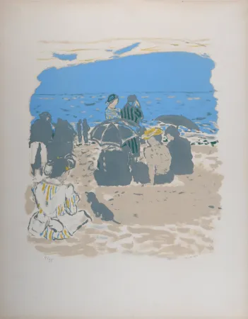 Litografia Brianchon - Am Strand, c. 1955 -  Hand-signed!