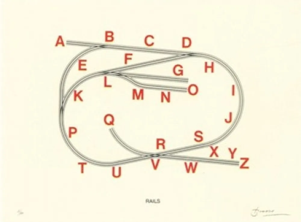 Litografia Brossa - Rails