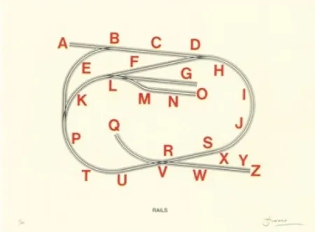 Litografia Brossa - Rails