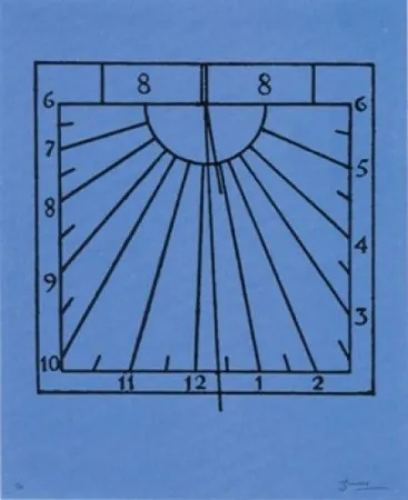 Litografia Brossa - Rellotge de sol
