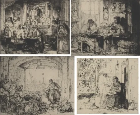 Gravura Brouet - (Assorted occupations:  a collection of ten original etchings)