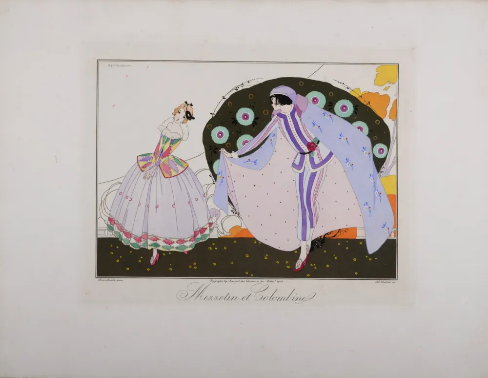 Gravura Brunelleschi - Mezzetin et Colombine, 1914 - Masterpiece!