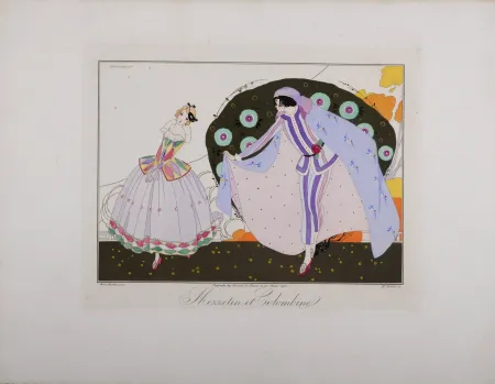 Gravura Brunelleschi - Mezzetin et Colombine, 1914 - Masterpiece!