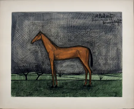 Litografia Buffet - Cheval de course, 1960 - Hand-numbered!