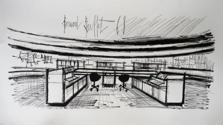 Litografia Buffet - Control Room, Siemens,