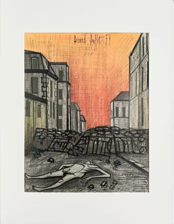 Litografia Buffet - Horreur de la guerre