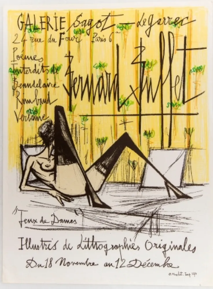 Litografia Buffet - Jeux de Dames