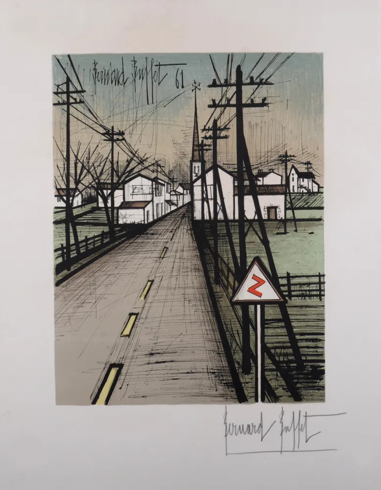 Litografia Buffet - La route, 1962 - Hand-signed!