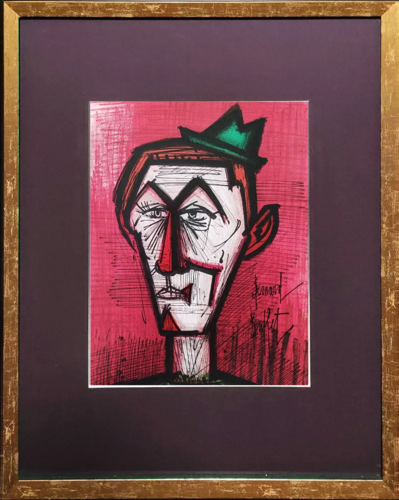 Litografia Buffet - Le Clown Rouge
