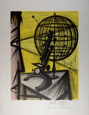 Litografia Buffet - Le Microscope