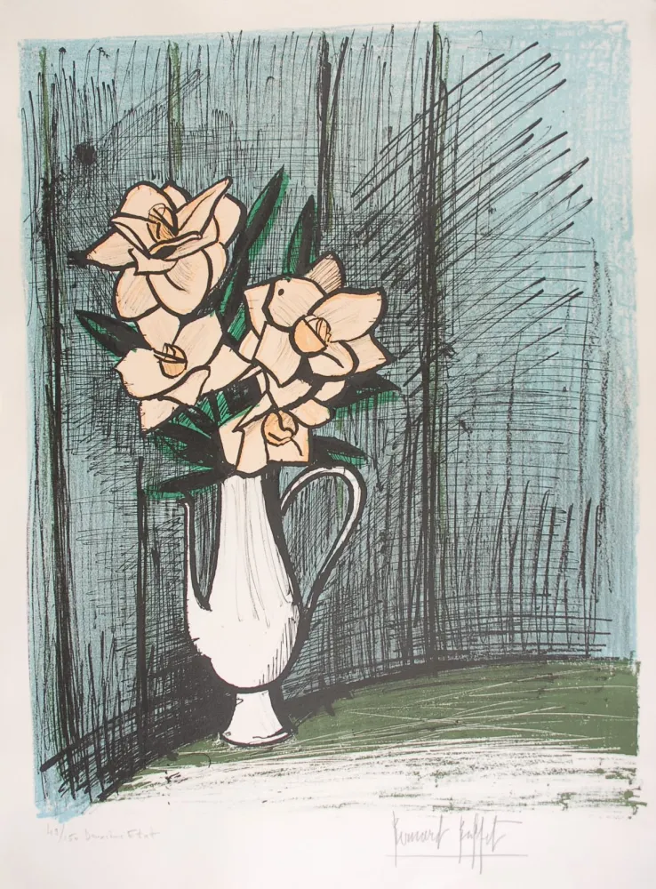 Litografia Buffet - Les Camélias - The Camelias