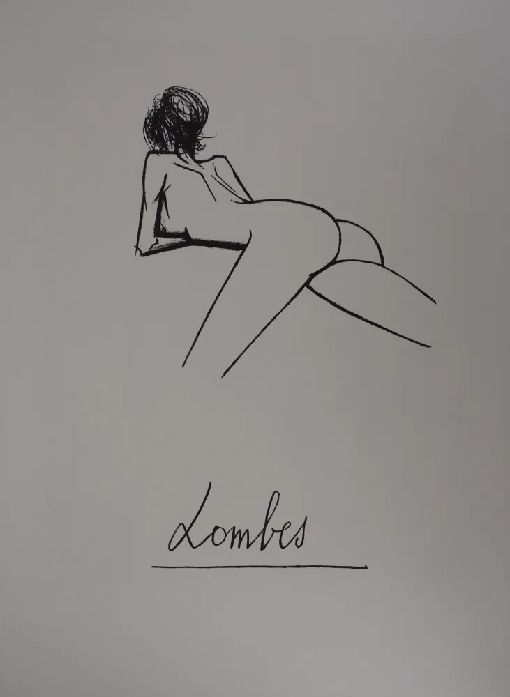 Litografia Buffet - Lombes, nu allongé