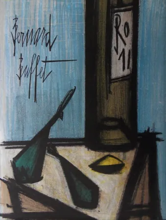 Litografia Buffet - Nature morte à la bouteille