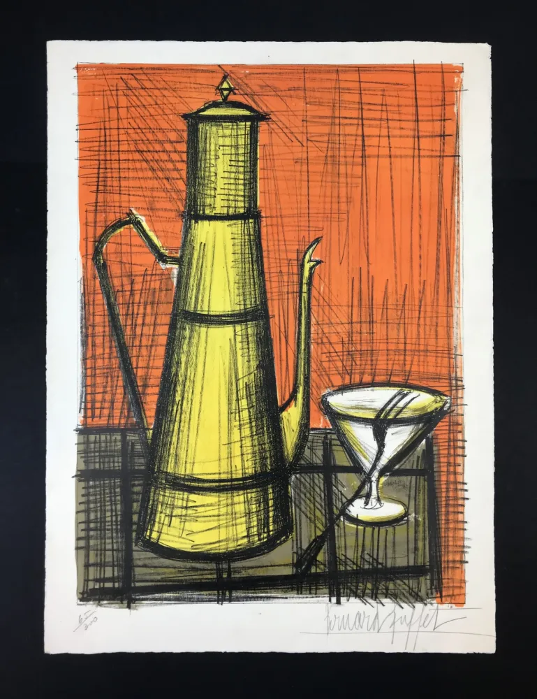 Litografia Buffet - NATURE MORTE A LA CAFETIERE