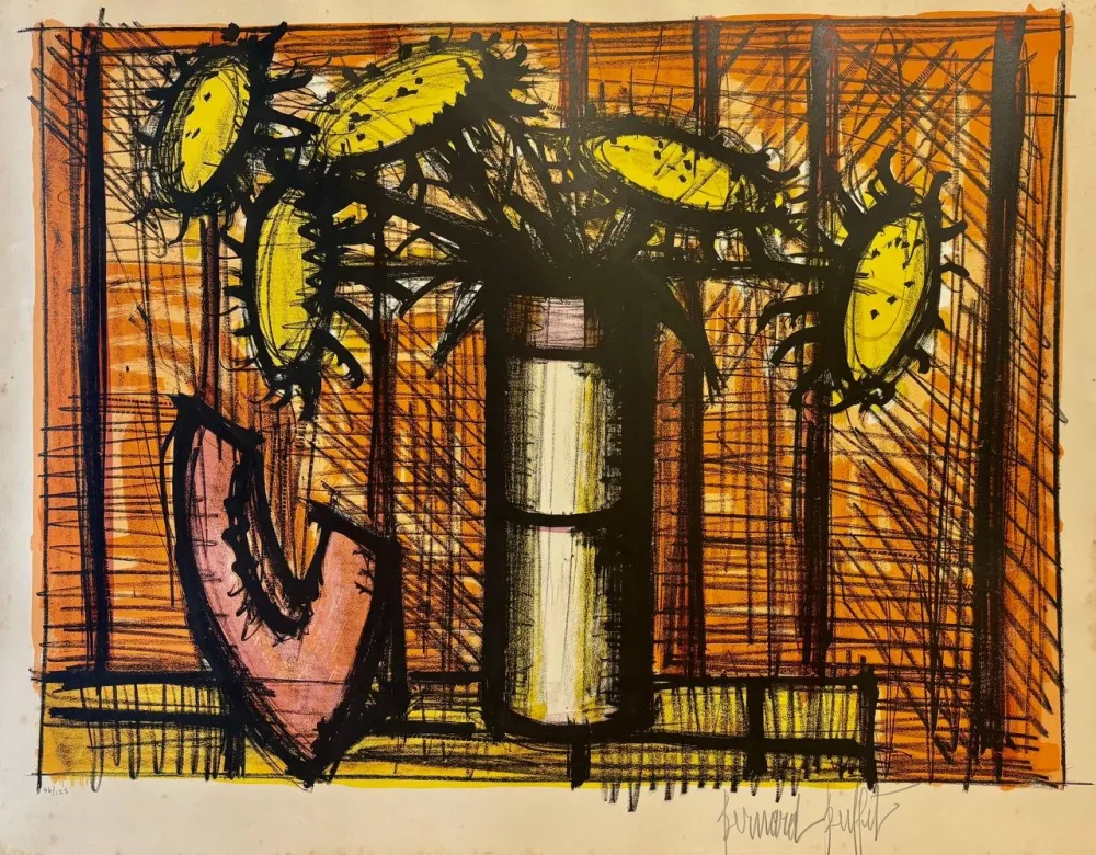 Litografia Buffet - Tournesols et melon, 1955