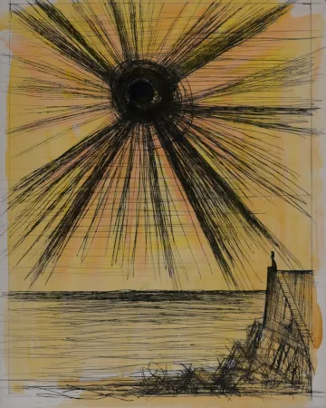 Gravura Buffet - Voyages fantastiques de Cyrano de Bergerac, 1958