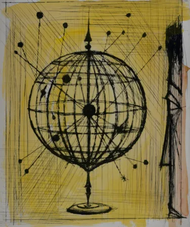 Gravura Buffet - Voyages fantastiques de Cyrano de Bergerac, 1958