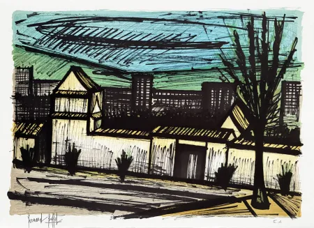 Litografia Buffet - Vue depuis l'hôtel, Kyoto