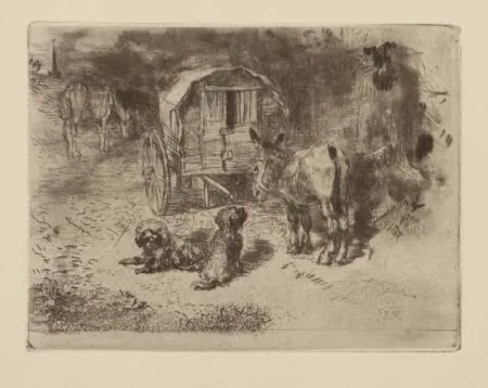 Água-Forte E Água-Tinta Buhot - Gardiens du logis / Les amis du saltimbanque