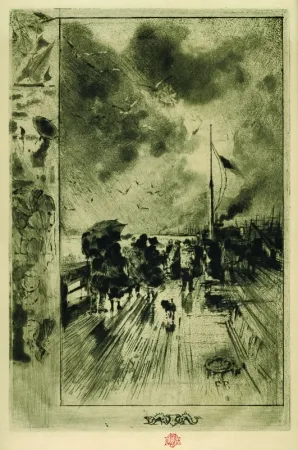 Água-Forte Buhot - Une Jeteé en Angleterre