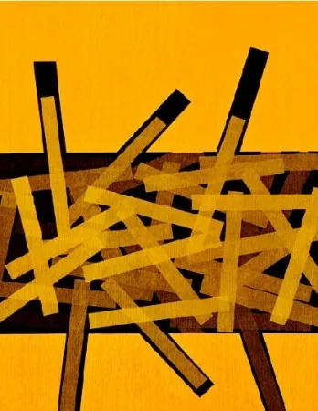 Água-Forte Bury - Quatre bâtons entre deux