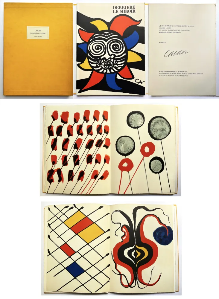 Livro Ilustrado Calder - CALDER, oiseleur du fer. Derrière Le Miroir n° 156 Deluxe,signé. 9 lithographies (1966)