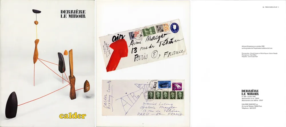 Livro Ilustrado Calder - DERRIÈRE LE MIROIR N°248: 30 mobiles, stabiles et machines motorisées (1981).