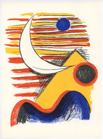 Litografia Calder - La Lune et la Montagne Jaune