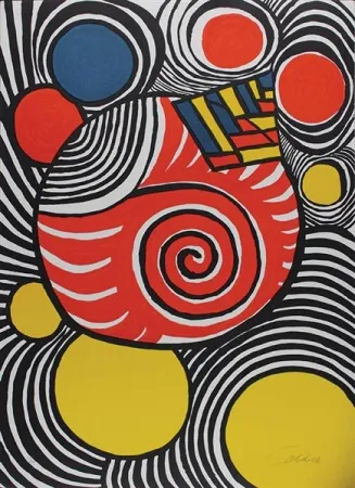 Litografia Calder - Spiral and Pyramid