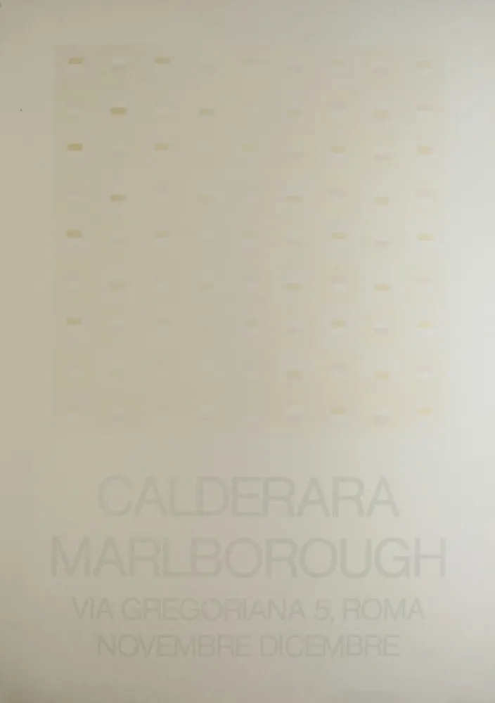 Serigrafia Calderara - Marlborough (SIGNED silkscreen exhibition poster on fine paper)