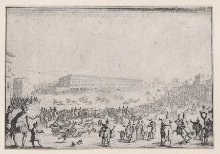 Água-Forte Callot - La course de chevaux sur la place Pitti a Florence / The Horse Race on the Piazza Pitti in Florence, from 