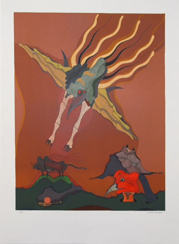 Litografia Camacho  - Catching Bird