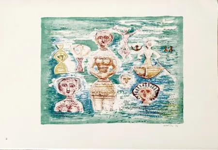 Litografia Campigli (After) - Bagnanti