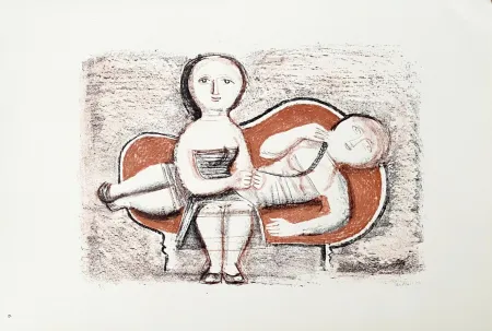 Litografia Campigli (After) - Il Divano