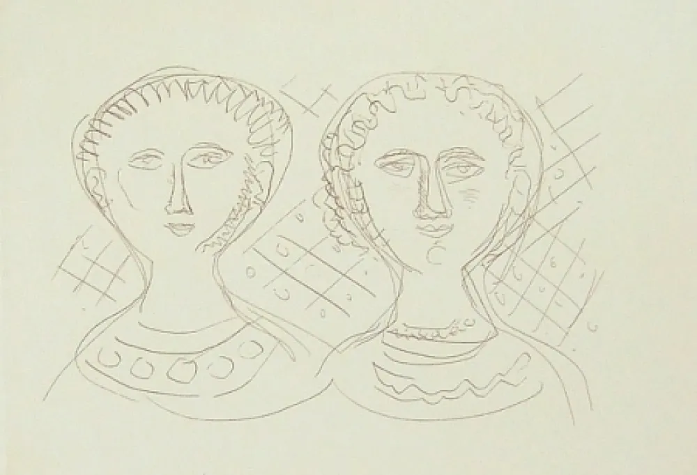 Gravura Campigli - Due visi
