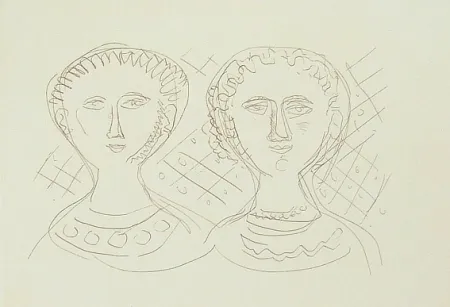 Gravura Campigli - Due visi