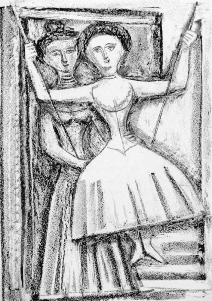 Litografia Campigli - Fedra I