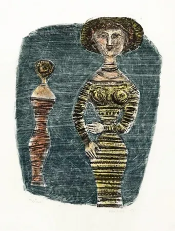 Litografia Campigli - Le passeggiatric