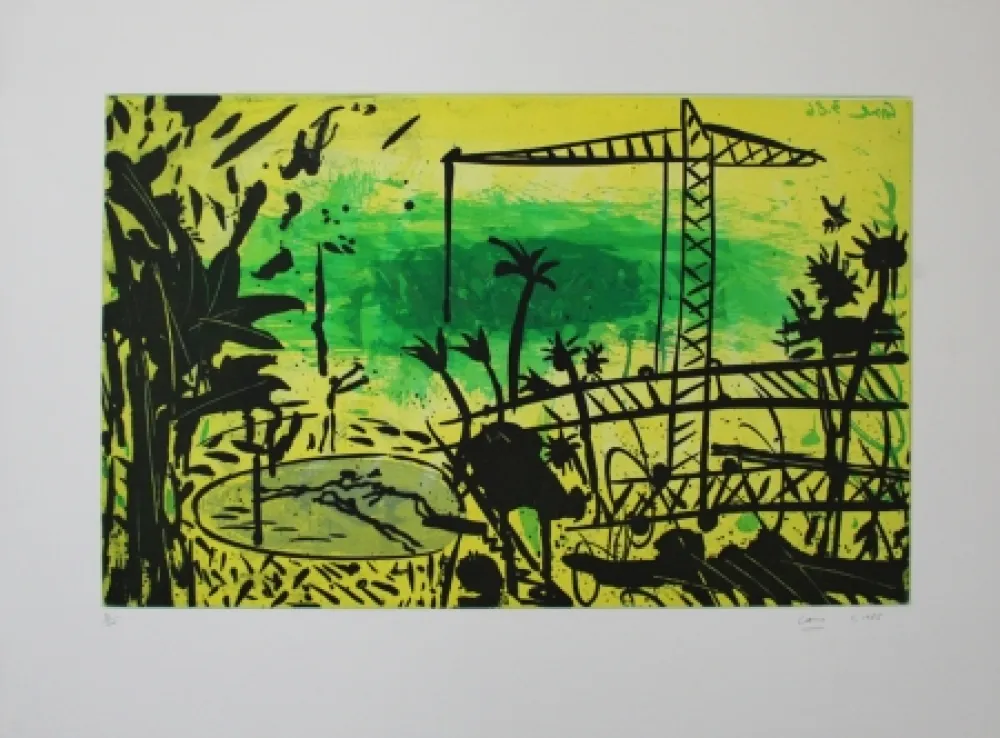 Água-Tinta Cane - Paysage jaune