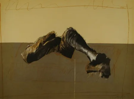 Litografia Canogar - Figura en paisaje