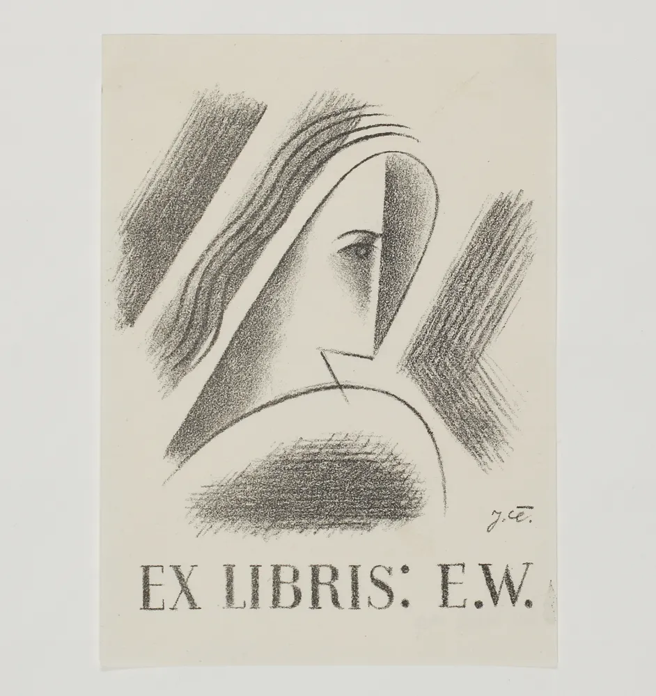 Litografia Capek - Exlibris E.W. 