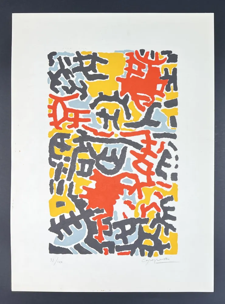 Litografia Capogrossi - Giuseppe Capogrossi (1900-1972) - Coloured lithograph on paper - 1952