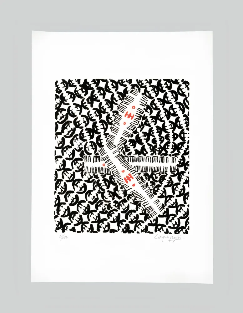 Litografia Capogrossi - Giuseppe capogrossi (1900–1972) - Lithography on Fabriano paper - 1957