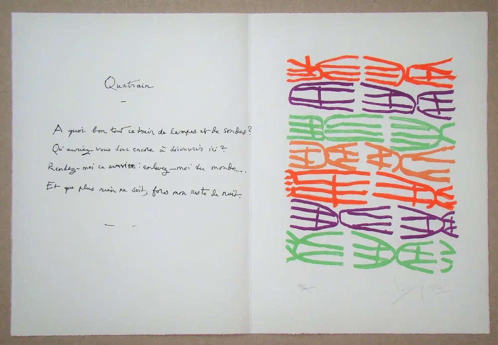 Litografia Capogrossi - Hommage à Jean Cassou, 1971