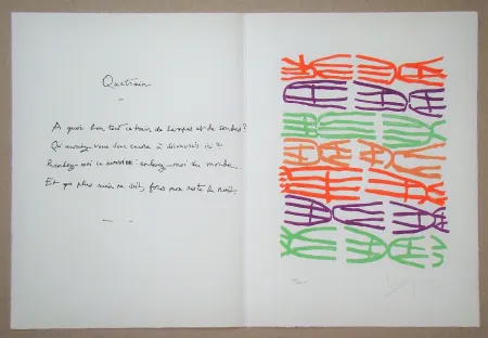 Litografia Capogrossi - Hommage à Jean Cassou, 1971