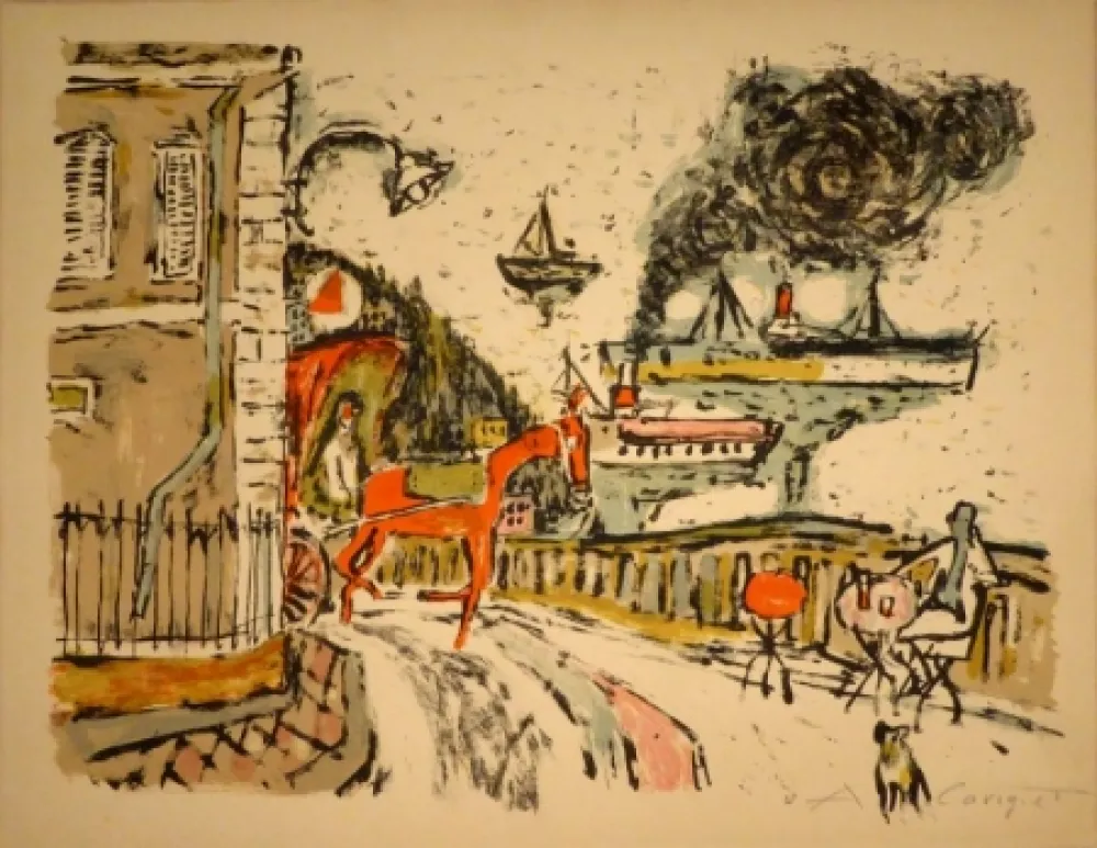 Litografia Carigiet - Stadt am Meer