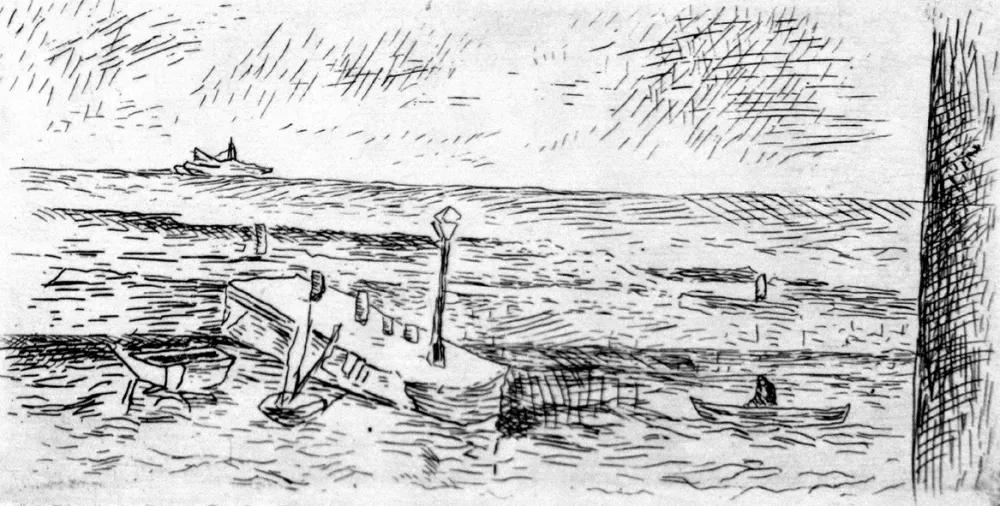 Água-Forte Carra - Il molo di Camogli