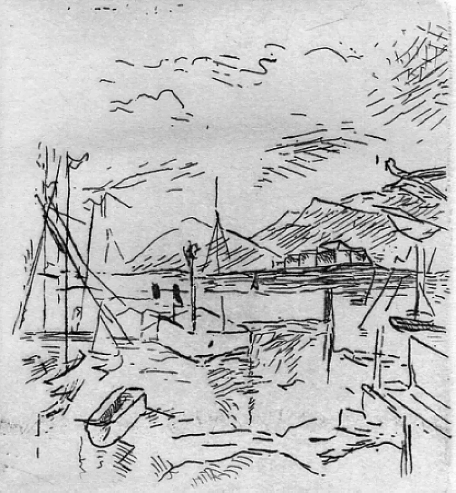 Gravura Carra - Piccolo molo I, 1924